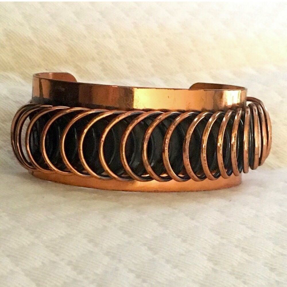 RENOIR Copper Cuff Bracelet with Copper Coil Roll Design